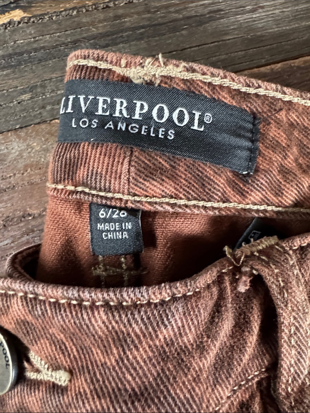 Liverpool Hanna cropped flare raw hem leopard animal print brown jeans 28 - Picture 4 of 10